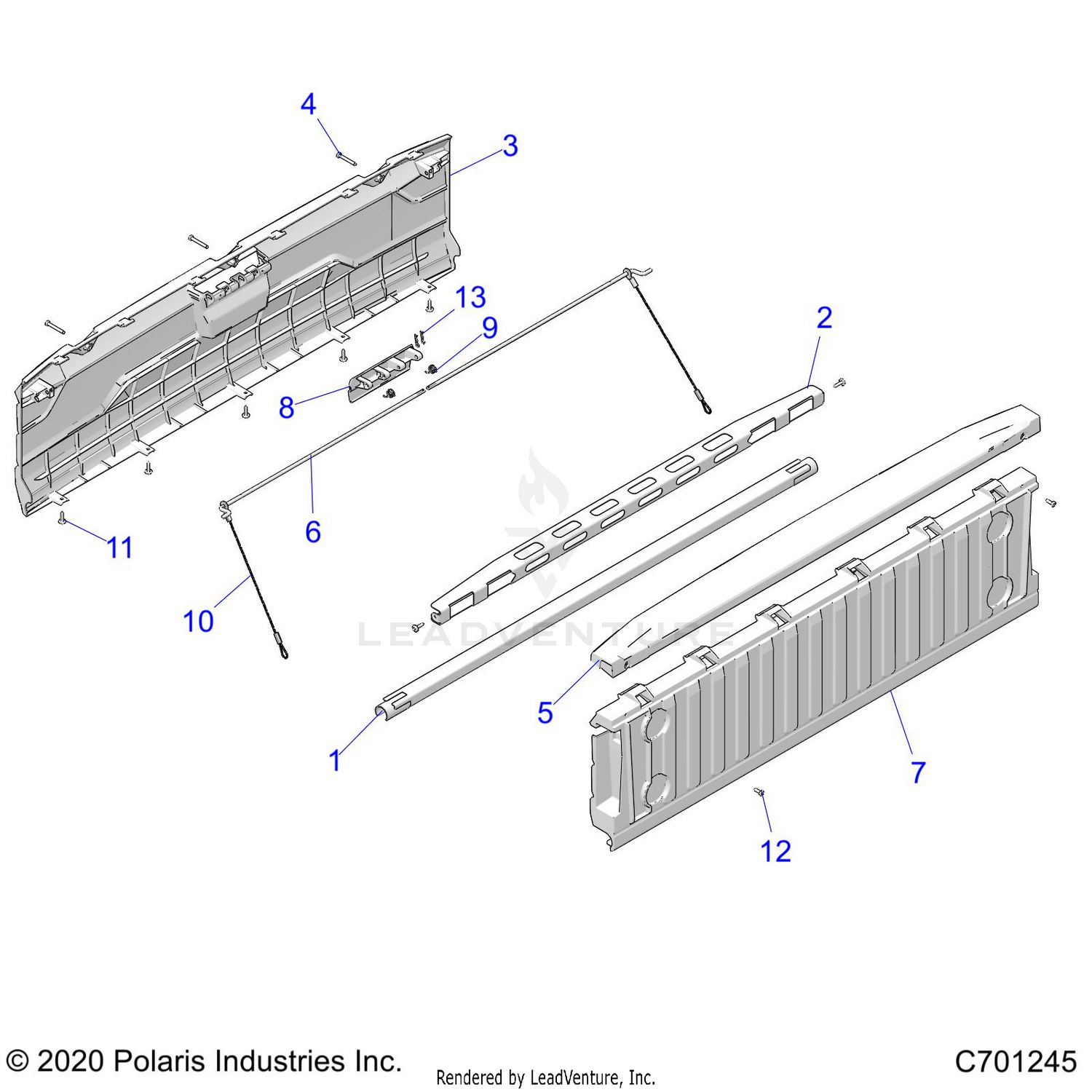 BODY, BOX, TAILGATE - R26RRE99A9/AF/AH/AB/AS/B9/BF/BH/BB/BS (C701245)