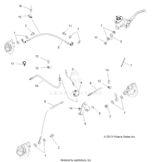 Brakes, Brake Lines - A17sxa85a1/a7/sxe85ab/am/as/a9 (49atvbrakeline14sp550) Schematic