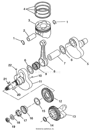 Crankshaft And Piston Magnum 2x4 W97aa42a (4940704070c010) Schematic