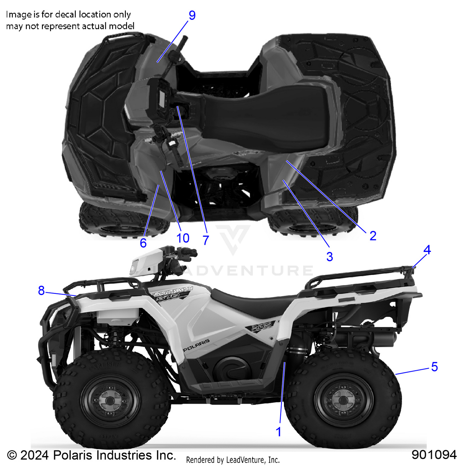 BODY, DECALS, STANDARD - A26SEA57L7 (901094)