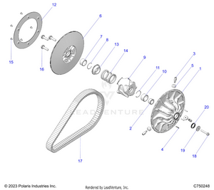 Drive Train, Secondary Clutch/belt - Z25x4e92a4/b4 (c750248) Schematic