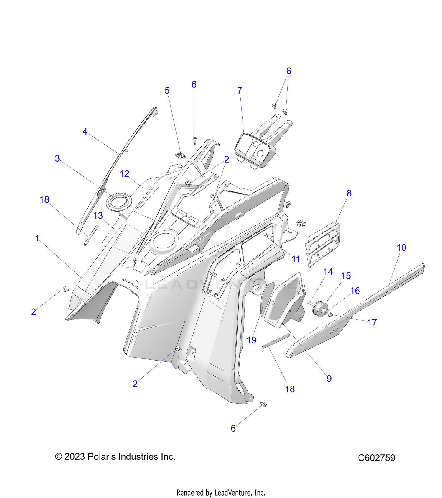 BODY, CONSOLE - S26TLC8MS/TLR8MS (C602759)