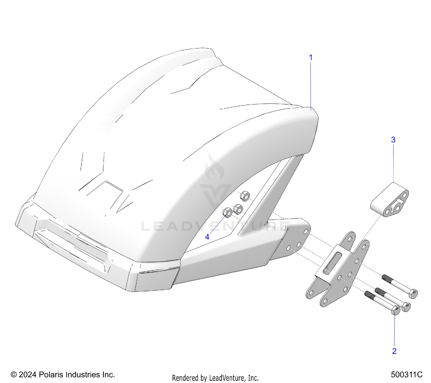 BODY, REAR FENDER - T26AAGGB/HB (500311C)