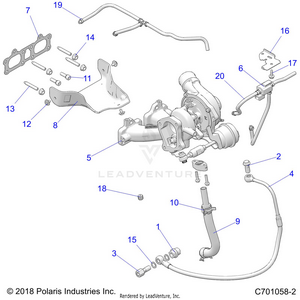 Engine, Turbo Charger Mounting -  Z20pal92ag/ap/bg/bp/lg/g92ag/ap/lg (c701058-2) Schematic