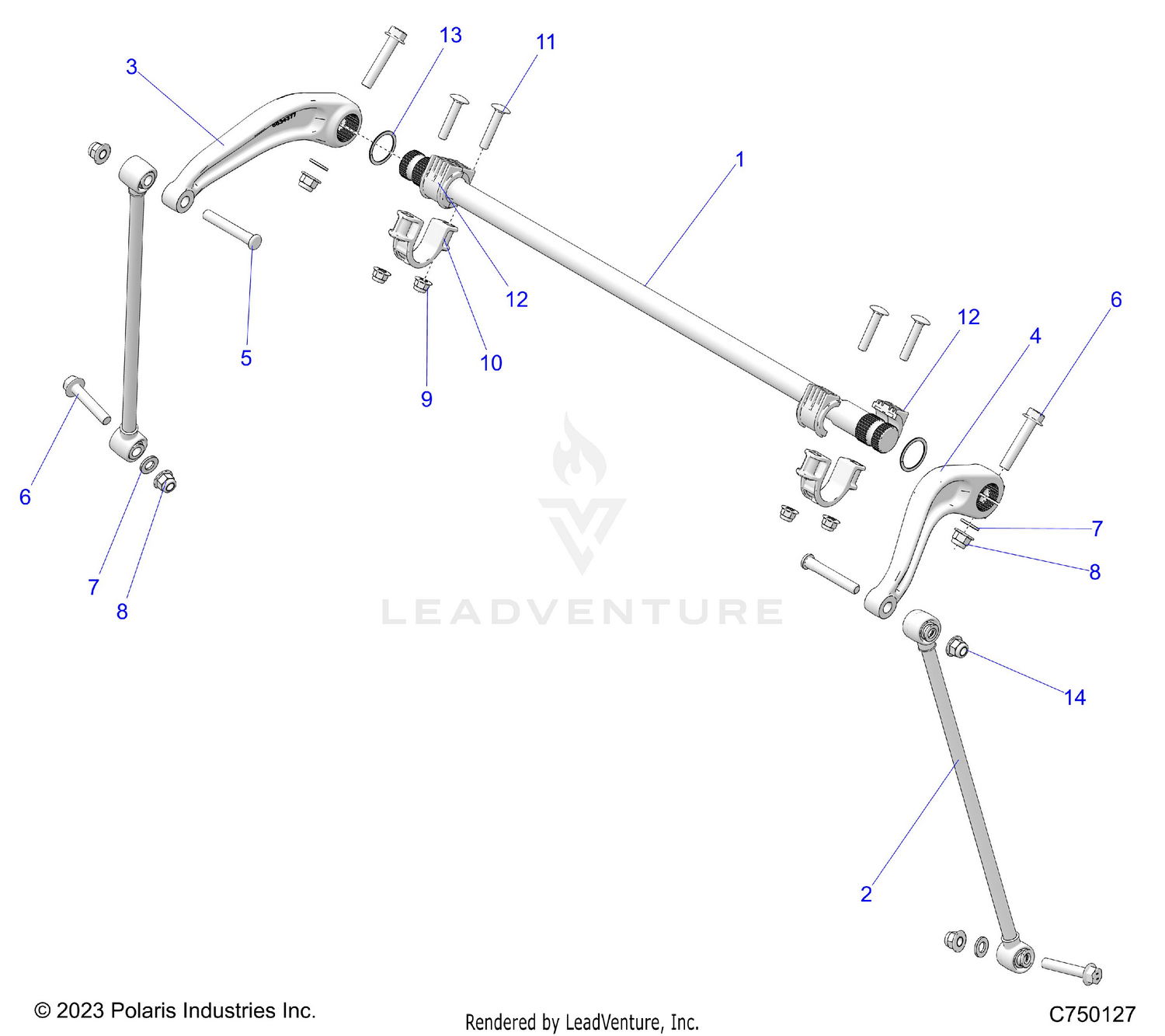 SUSPENSION, REAR STABILIZER BAR - Z26RPK2KAR/BR/AV/BV/AC/BC/AJ/BJ (C750127)
