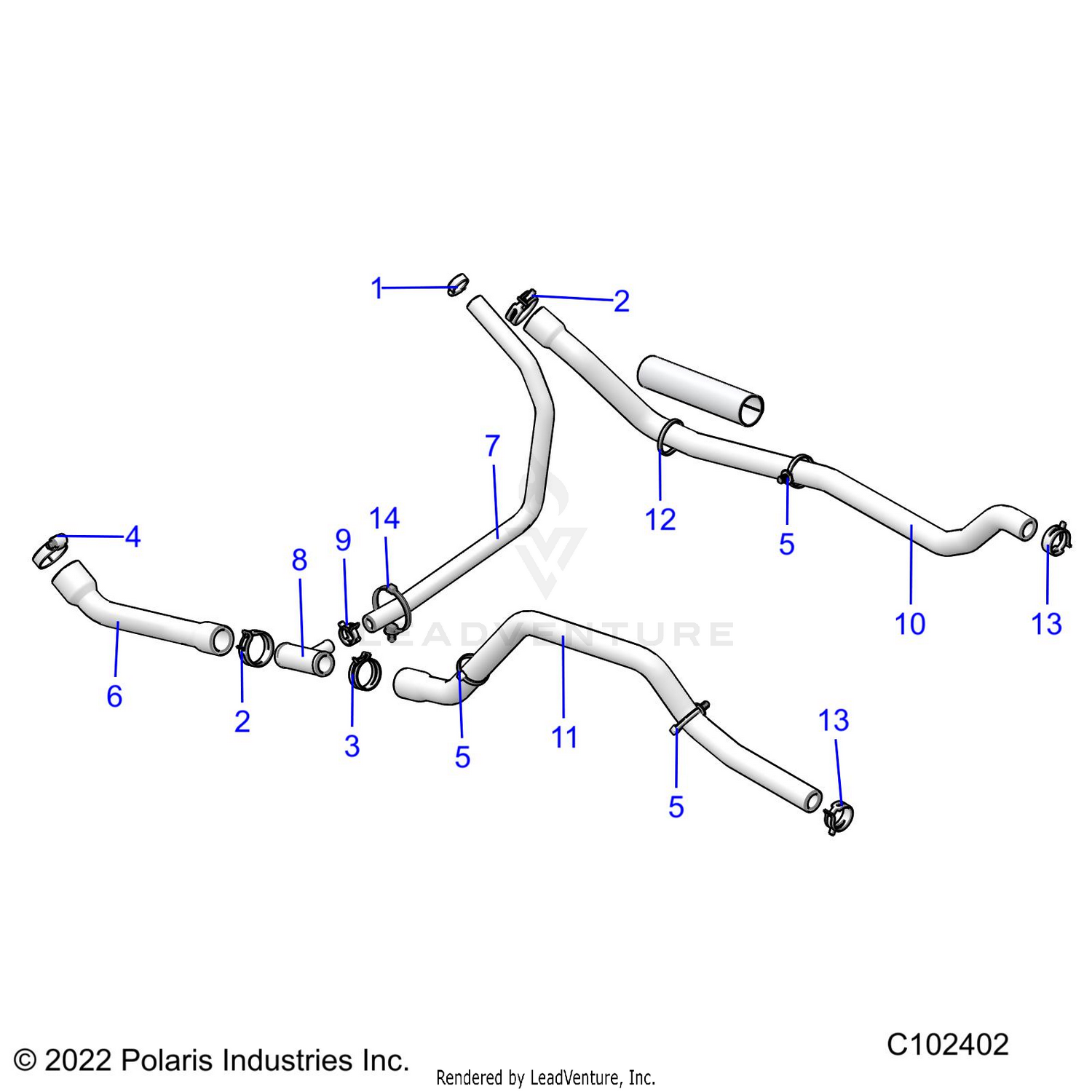 ENGINE, COOLING SYSTEM, HOSES - A26SEE57P8 (C102402)