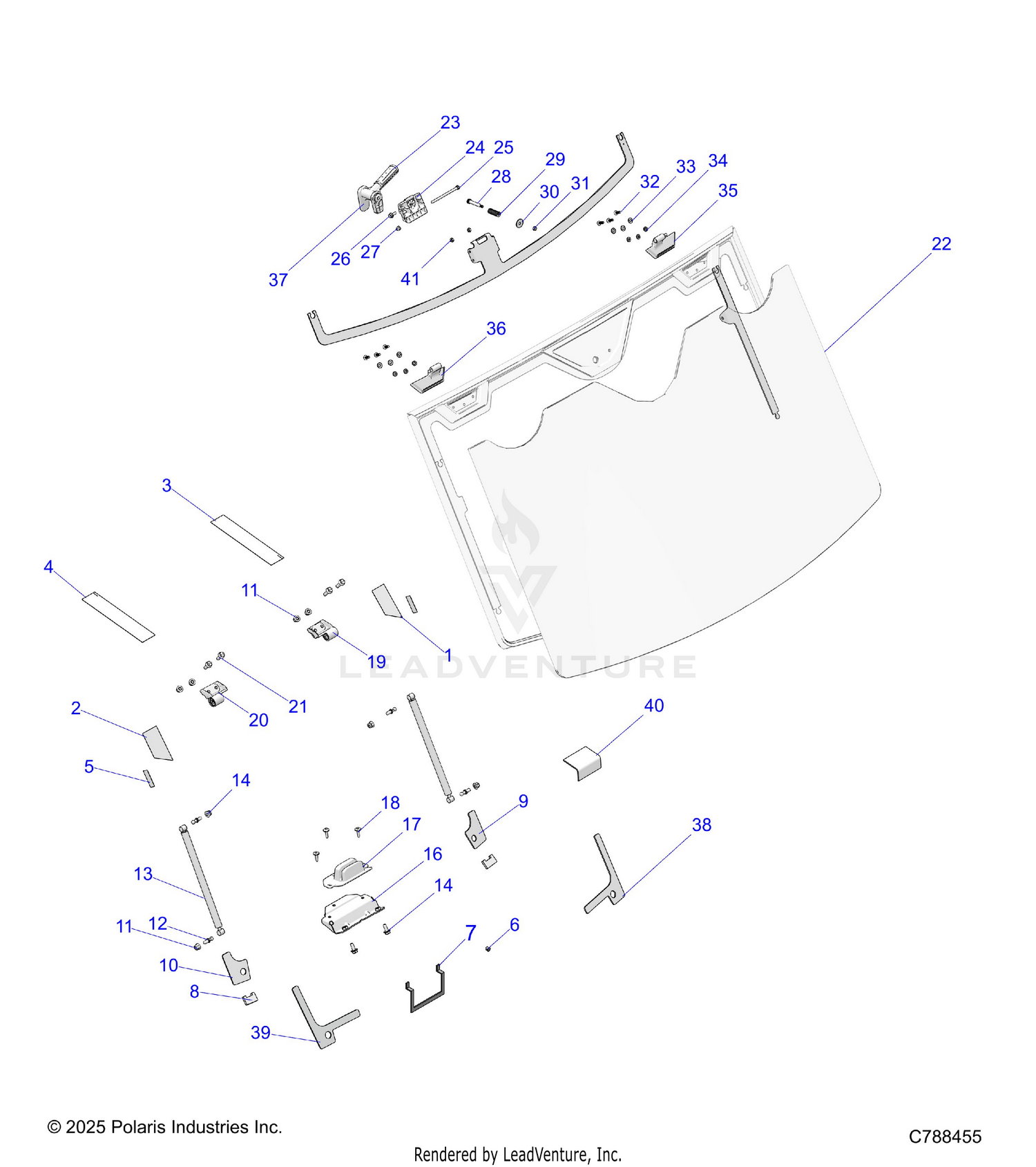 BODY, WINDSHIELD, TIP OUT - R26RRU99A9/AF/AH/AB/AS/B9/BF/BH/BB/BS (C788455)