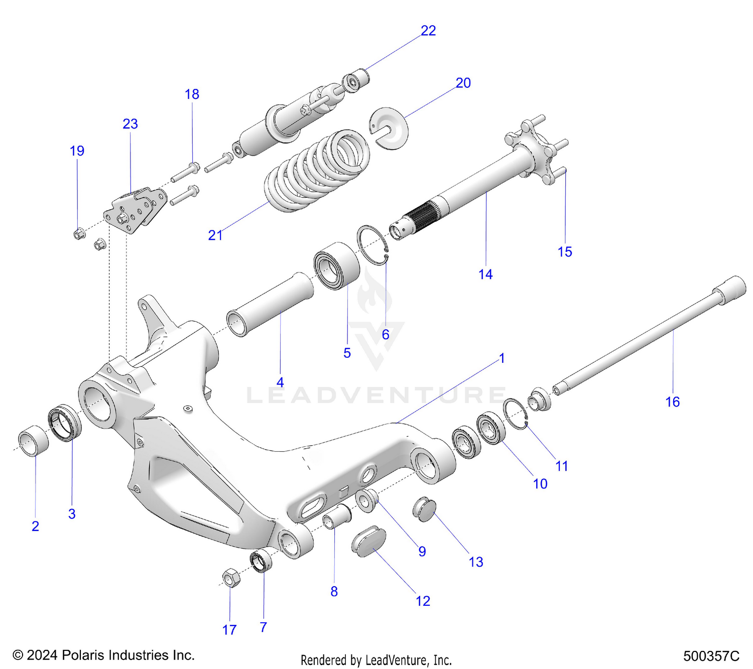 SUSPENSION, REAR ASM. - T26AARGB/HB (500357C)