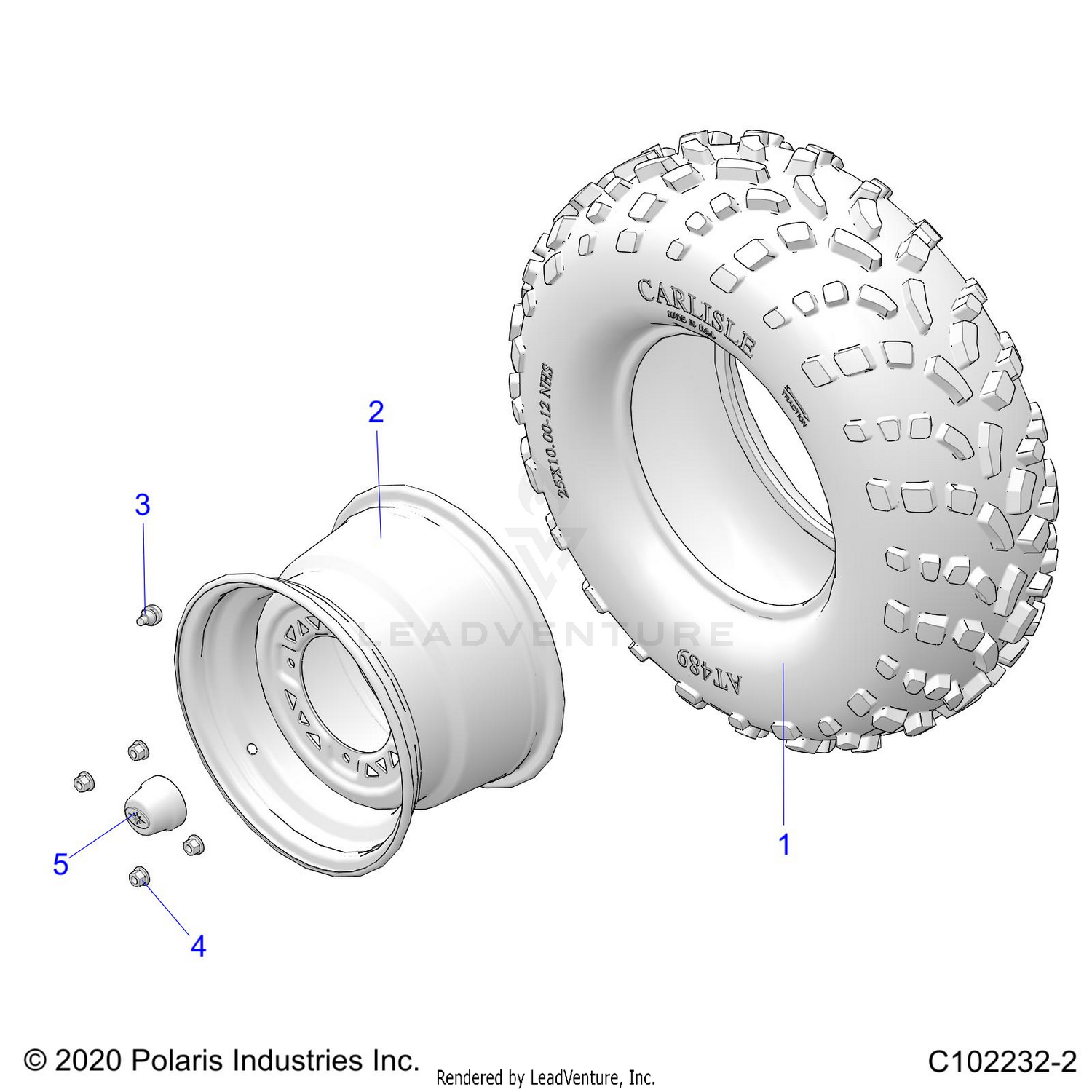 WHEELS, REAR TIRE - A26SDA57A7 (C102232-2)