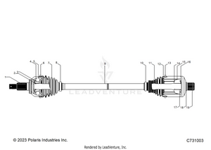 Drive Train, Front Halfshaft - R25xaw1rb9/bd/bm (c731003) Schematic