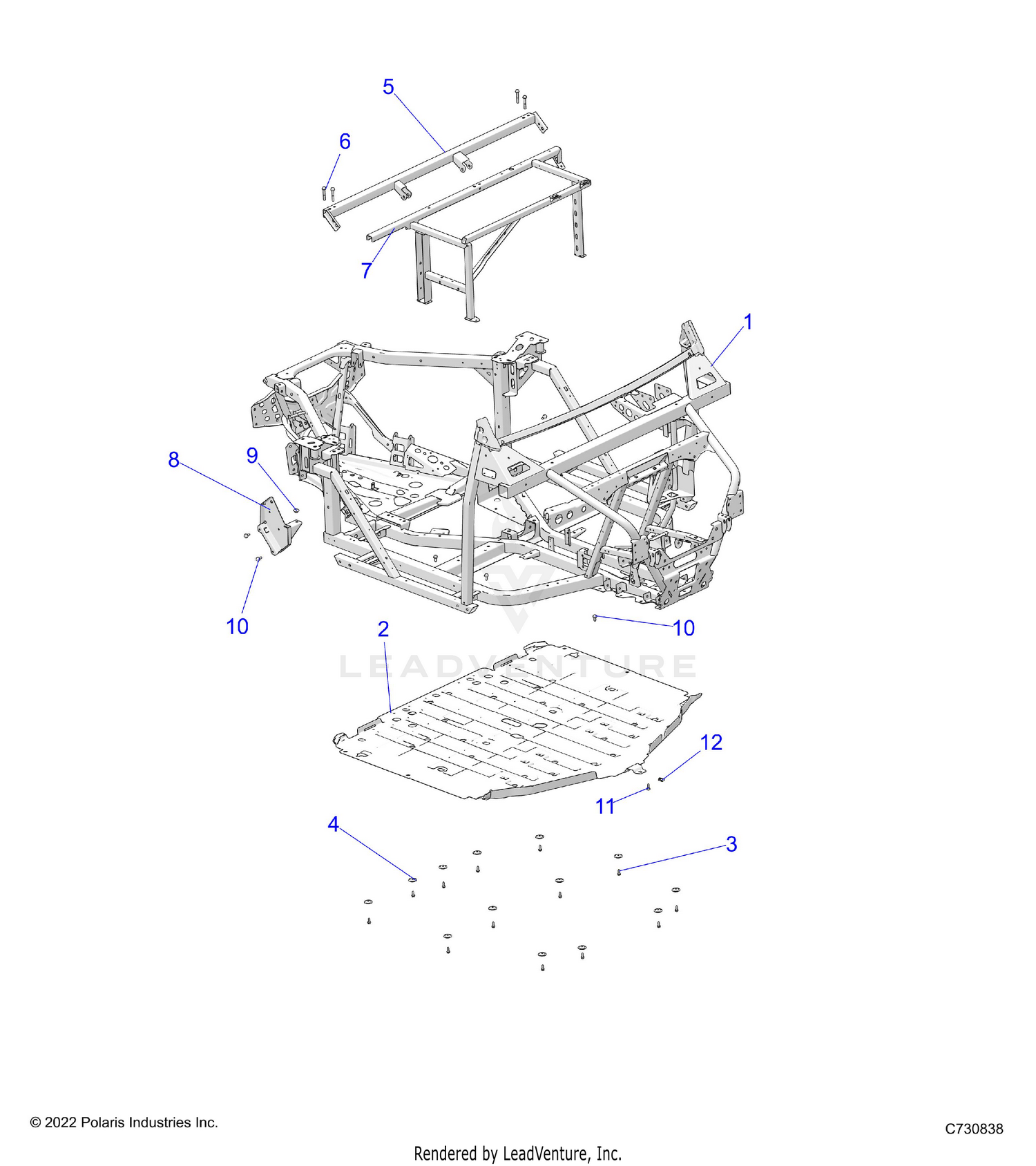 CHASSIS, MAIN FRAME AND SKID PLATES - R26RRED4DB (C700923)