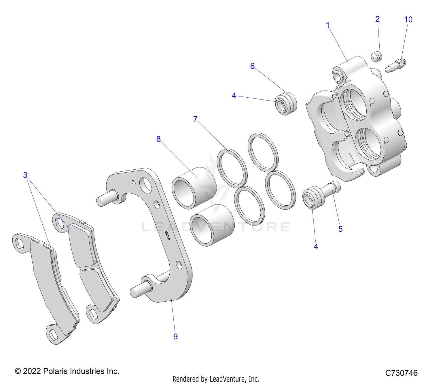 BRAKES, CALIPER, FRONT - D26M4A57B4/G57B4/U57B4/W57B4 (C730746)