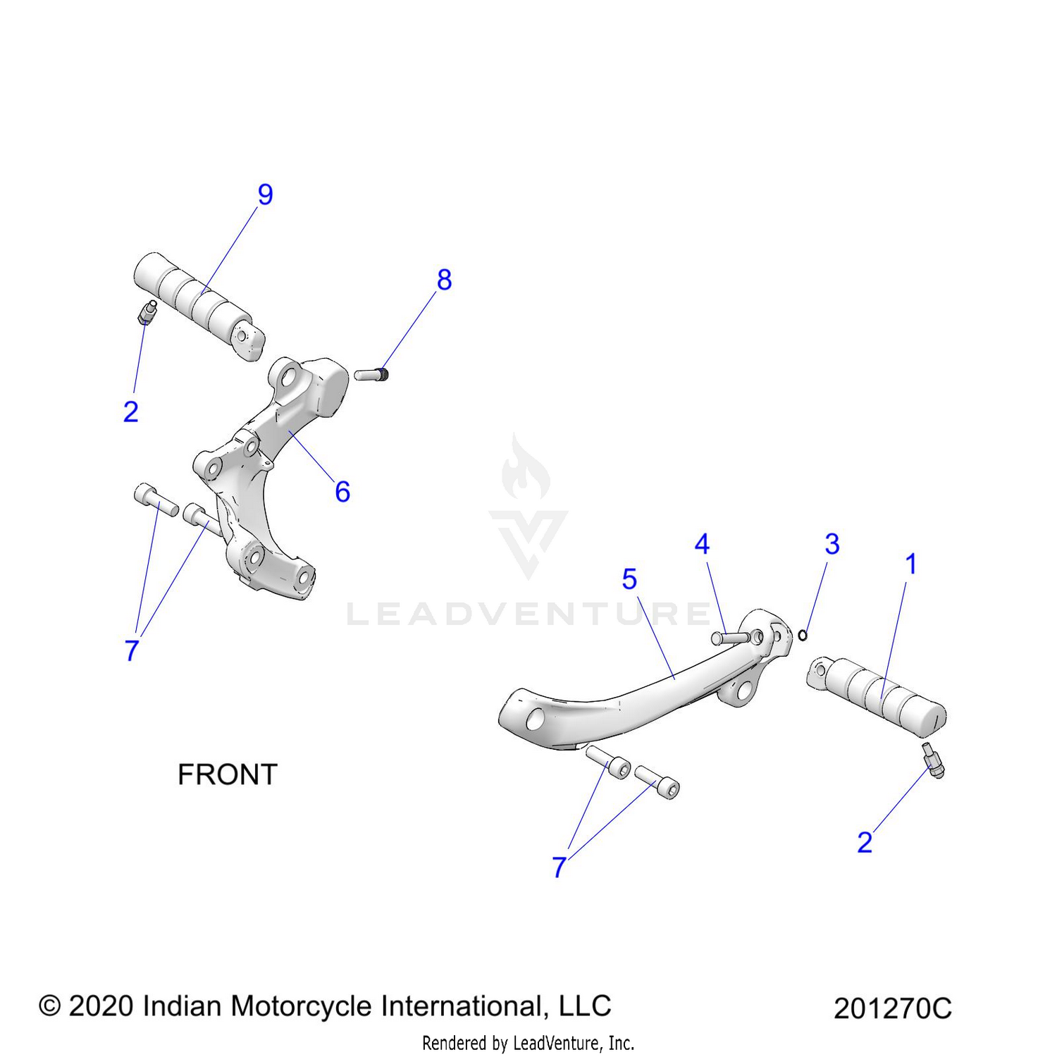 CHASSIS, FOOTPEGS - N22DMABH/DMDBH ALL OPTIONS (201270C)