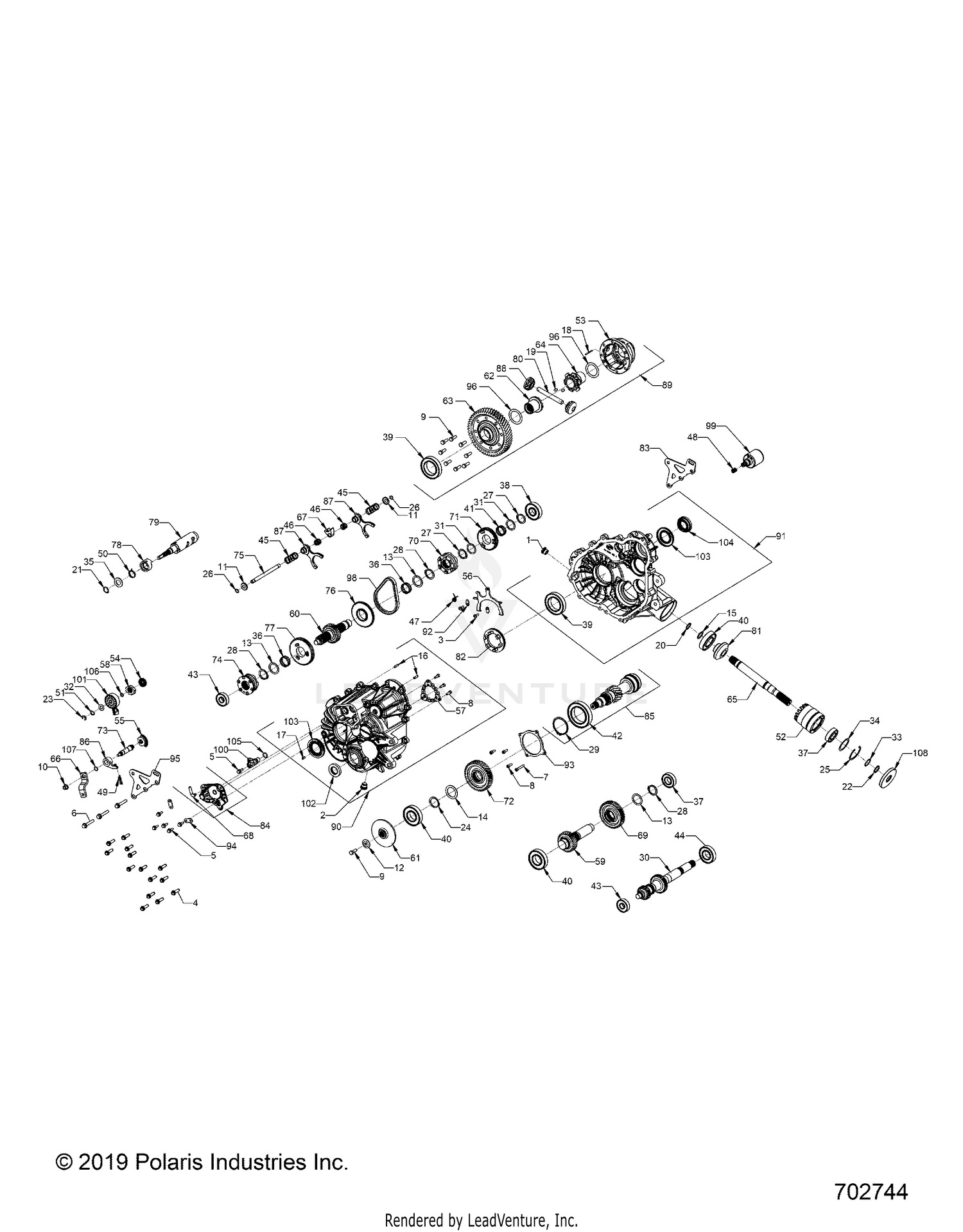 DRIVE TRAIN, MAIN GEARCASE INTERNALS - Z26ASE99P5 (702744)