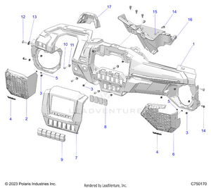 Body, Dash Lower - Z25r4d2kak/bk/aj/bj/am/bm (c750170) Schematic