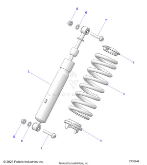 Suspension, Rear Shock Mounting - R25xaw1rb9/bd/bm (c730949) Schematic