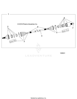 Drive Train, Rear Drive Shaft - A19sea50b1/b7/see50b7/b3/seg50b4 (100631) Schematic