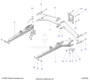 Suspension, Rear Trailing Arms And Mounting - Z25x4e92a4/b4 (c750769) Schematic