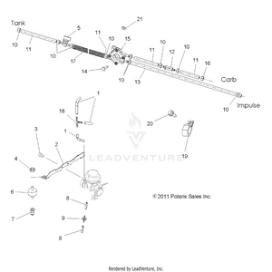 Engine, Carburetor Mounting And Fuel Lines - A14mb46th (49atvcarbbrkt11hawk) Schematic
