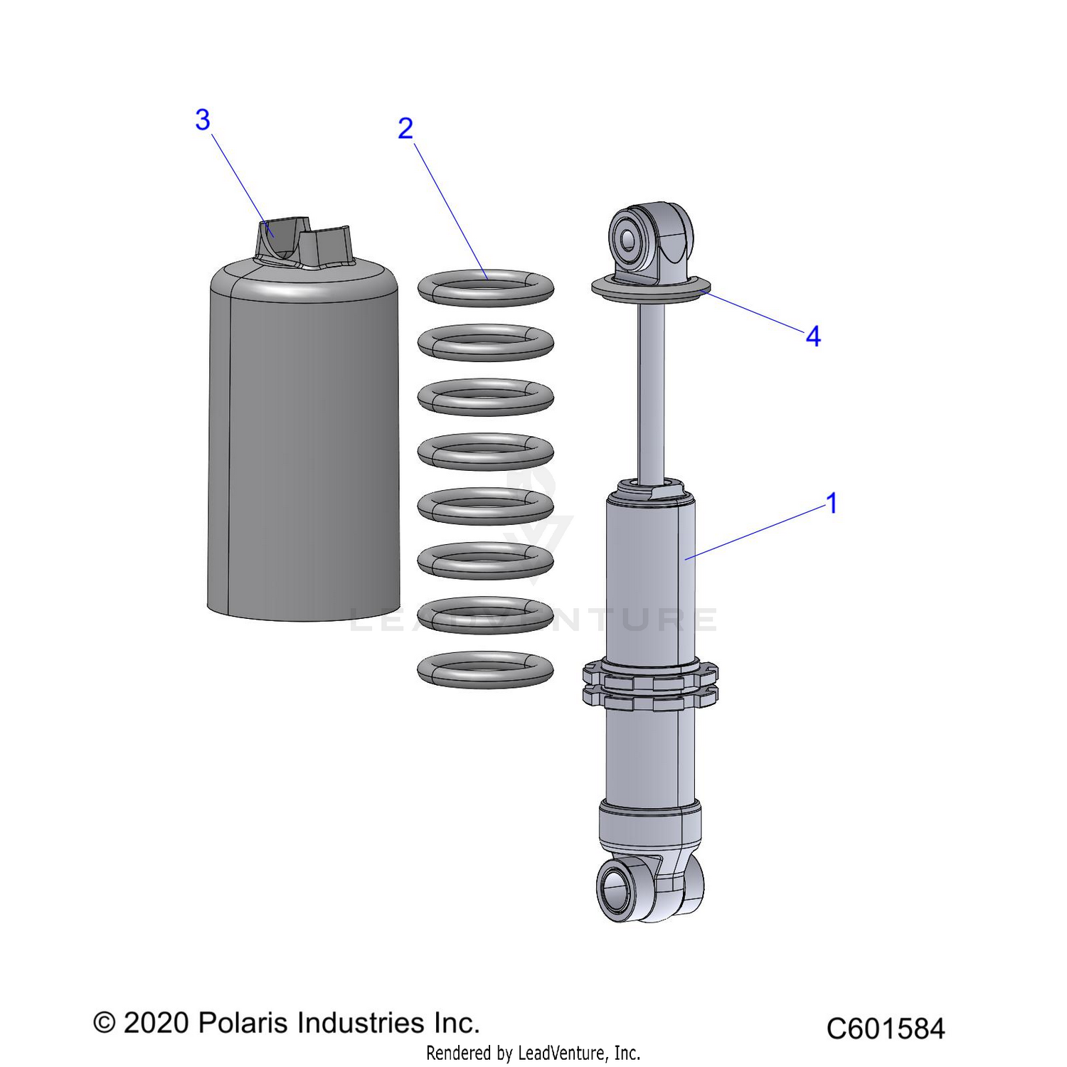 SUSPENSION, SHOCK, FRONT TRACK (7045494) - S22CFF5TSL (C601584)