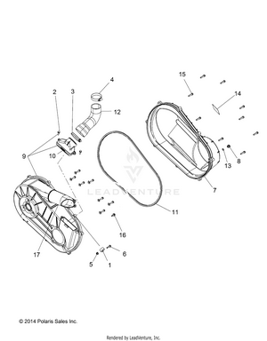 Drive Train, Clutch Cover And Ducting - R15rma57fa (49rgrclutchcvr15570) Schematic