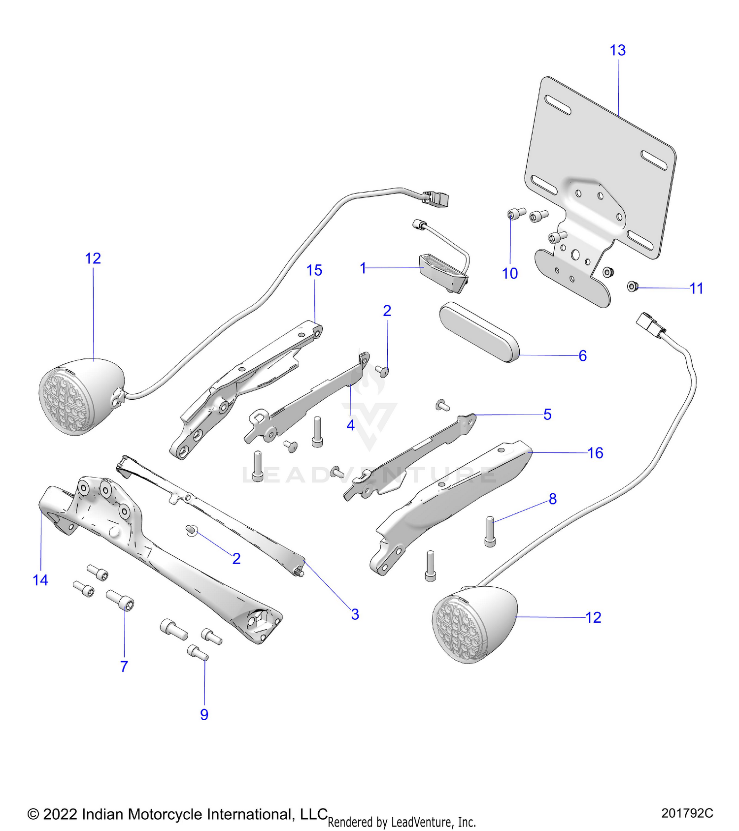 ELECTRICAL, REAR LIGHTING AND TURN SIGNALS (PACIFIC MODELS ONLY) - N26DBGBH ALL OPTIONS (201792C)