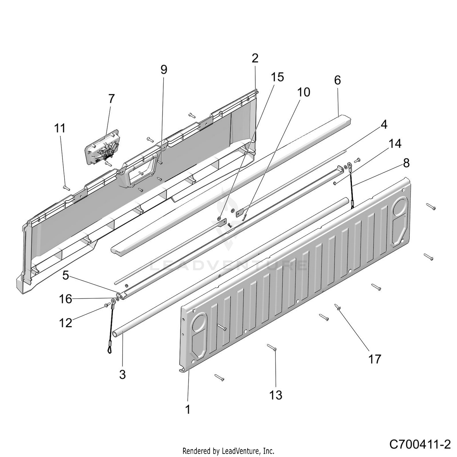 BODY, BOX, TAILGATE - D21BBPD4B4 (C700411-2)
