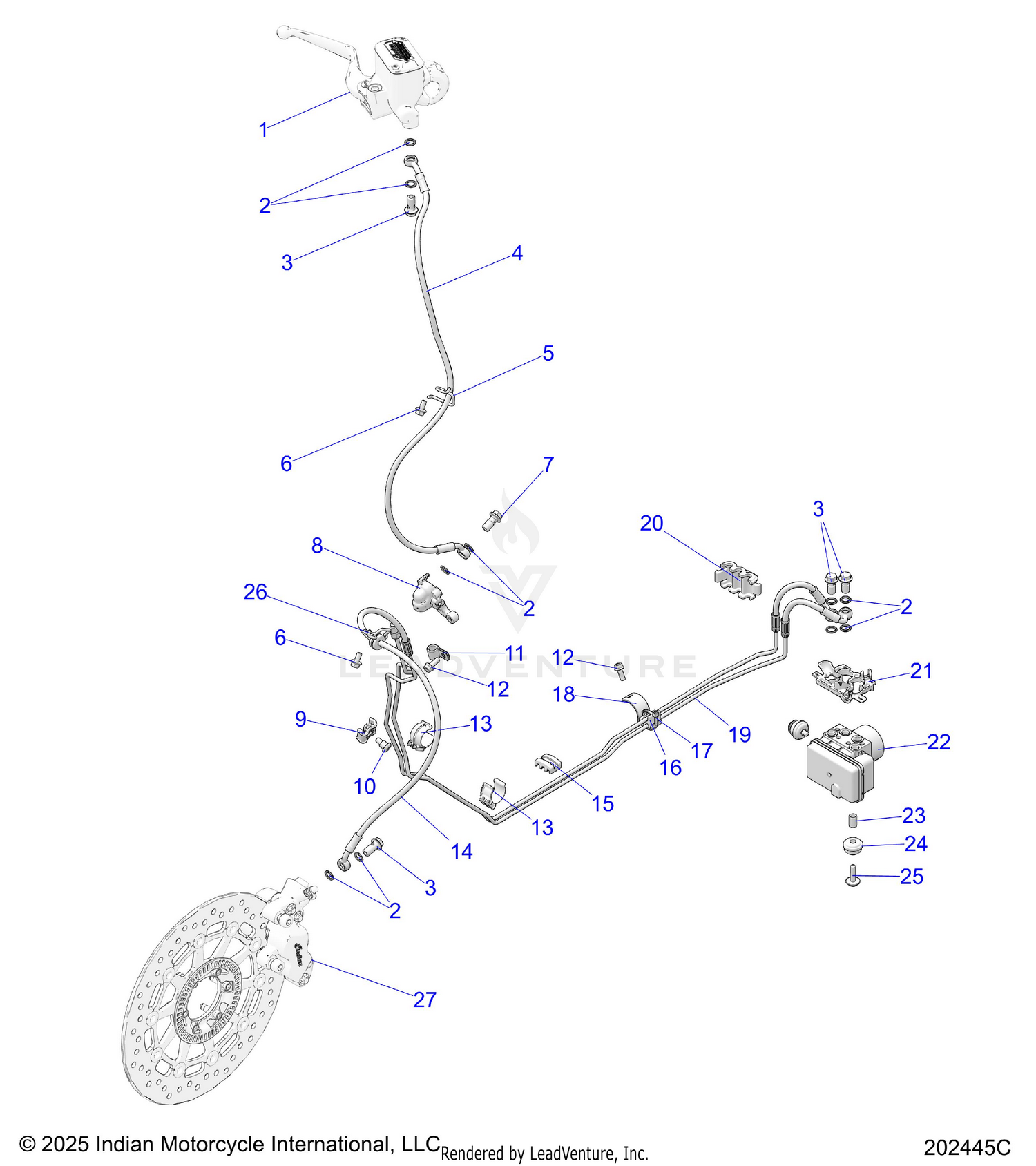 BRAKES, FRONT ASM., W/ABS - N26DNDBH (202445C)