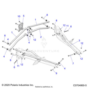 Suspension, Rear Trailing Arms Mounting - Z24rmc2kah/bh (c0704860-5) Schematic