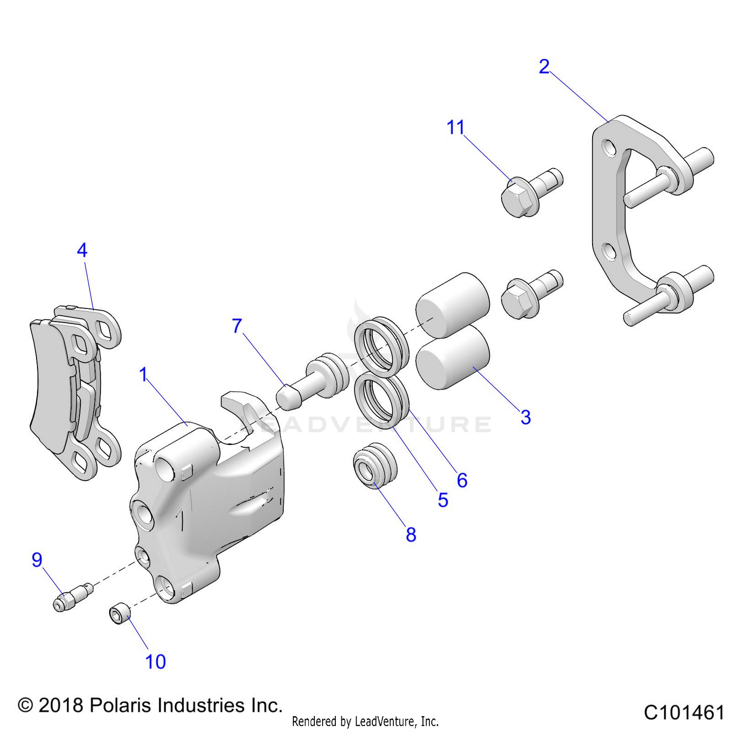 BRAKES, REAR CALIPER - A26SLE95FF/CF/EF (C101461)