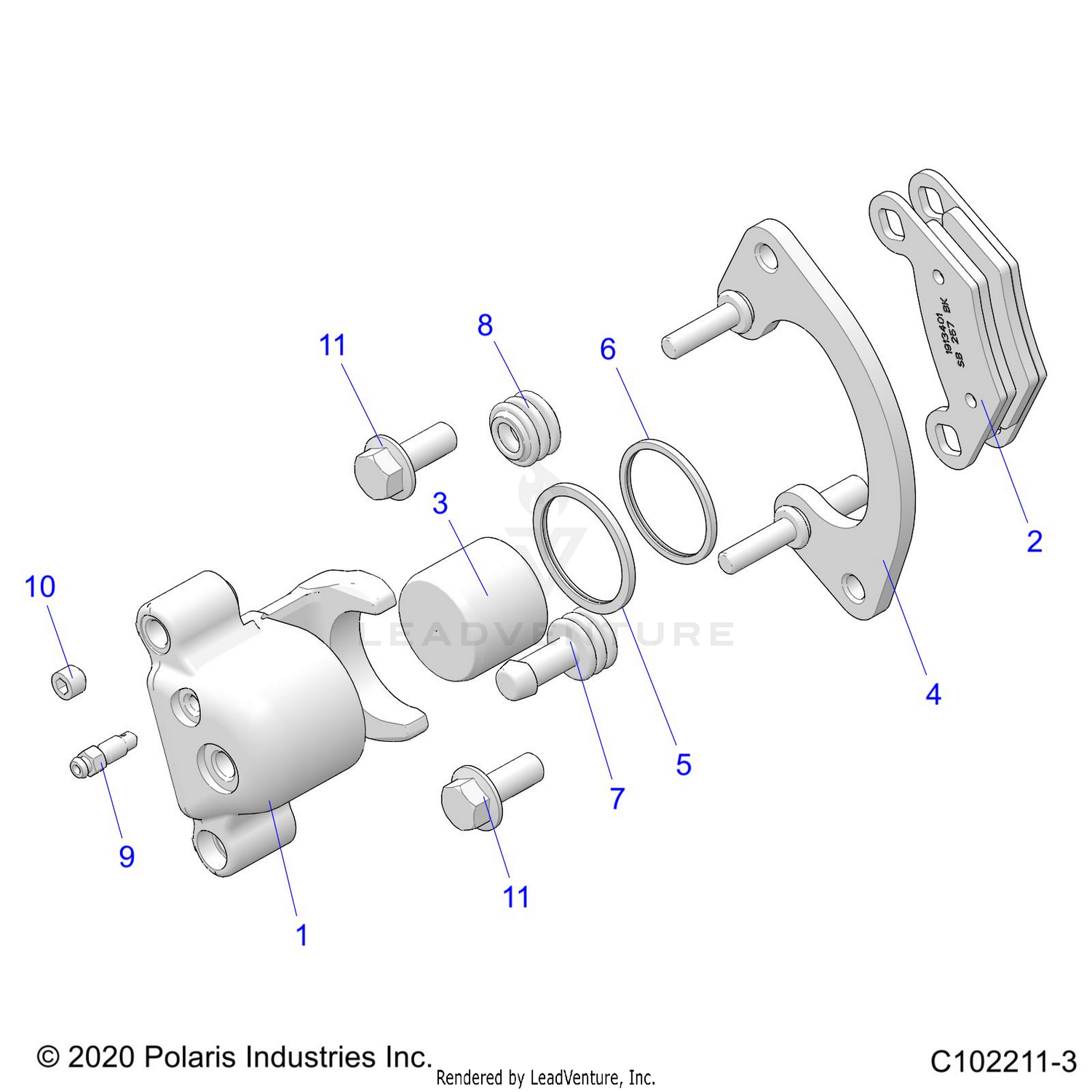 BRAKES, CALIPER, FRONT - A26SXN85A7 (C102211-3)