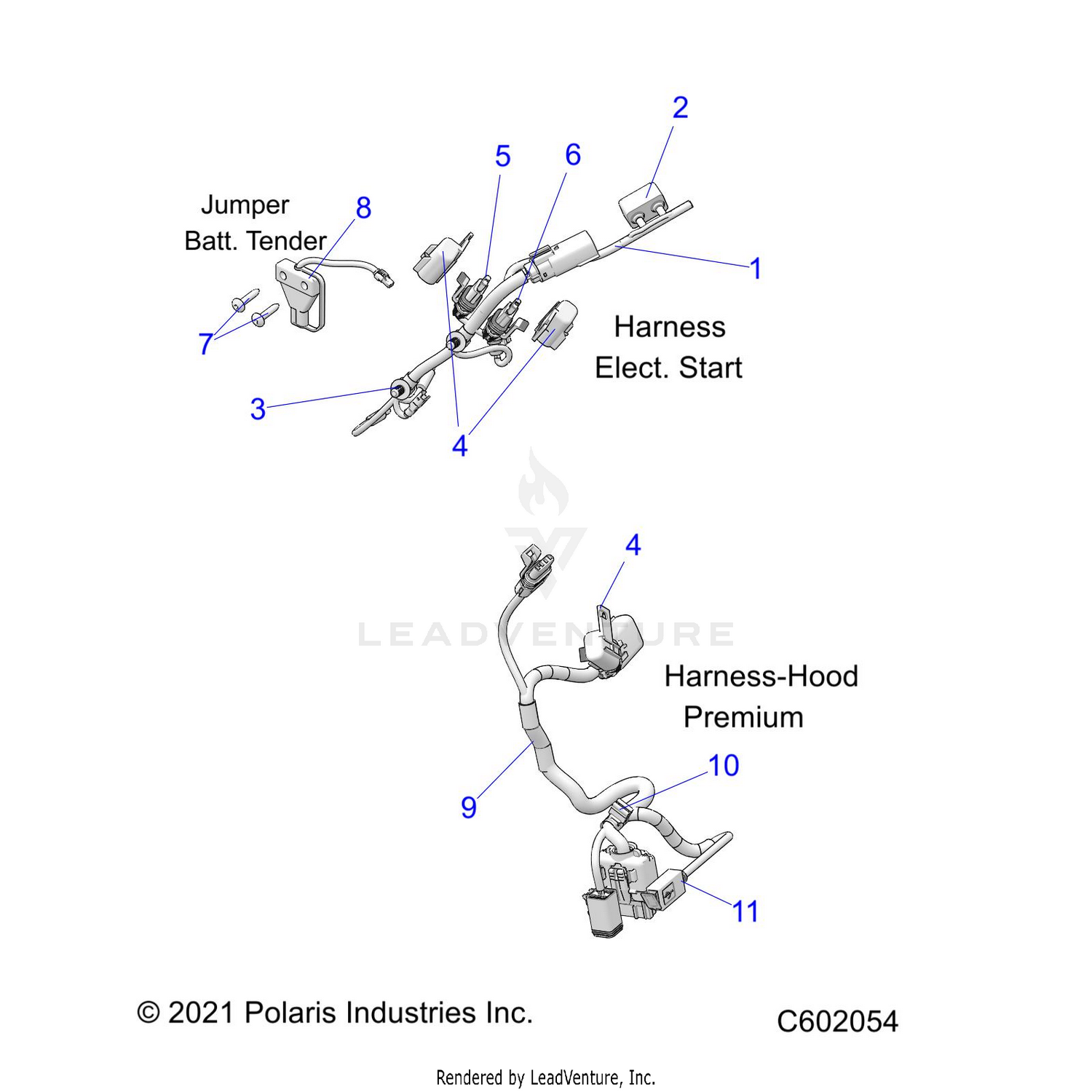 ELECTRICAL, WIRE HARNESS, HOOD, ELEC. START - S26TGM8MS (C602054)