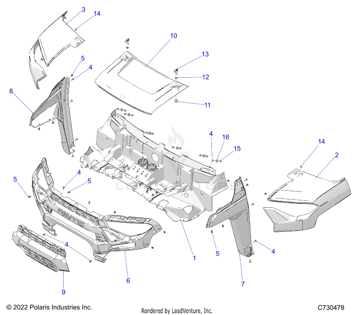 BODY, HOOD AND FRONT FASCIA - R24RSV99AC (C730478)