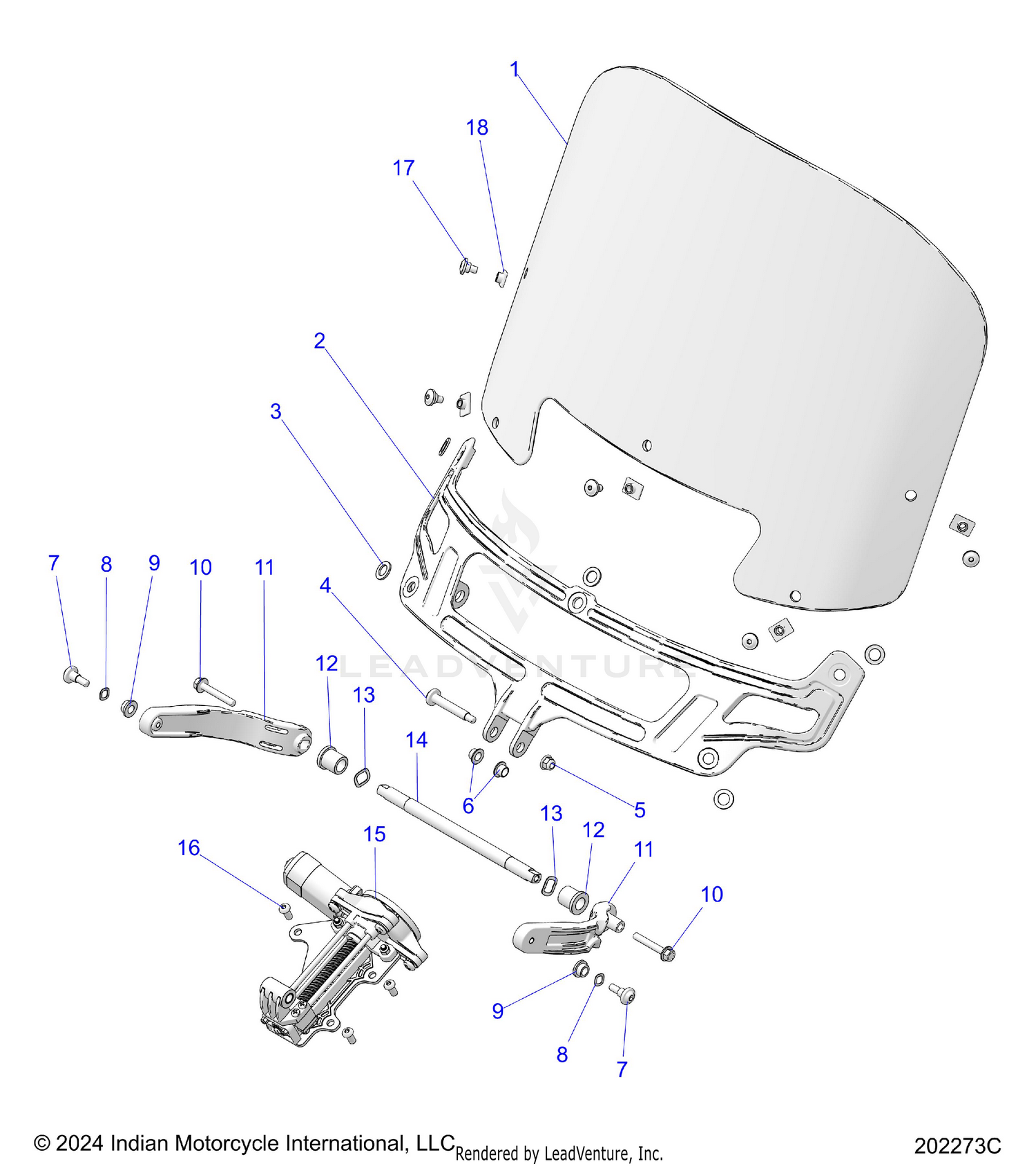BODY, FAIRING ASM, WINDSHIELD MOUNT - N26LGVSS/LGXSS ALL OPTIONS (202273C)