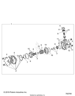 Drive Train, Front Gearcase - Z21rau92an/bn (702700) Schematic