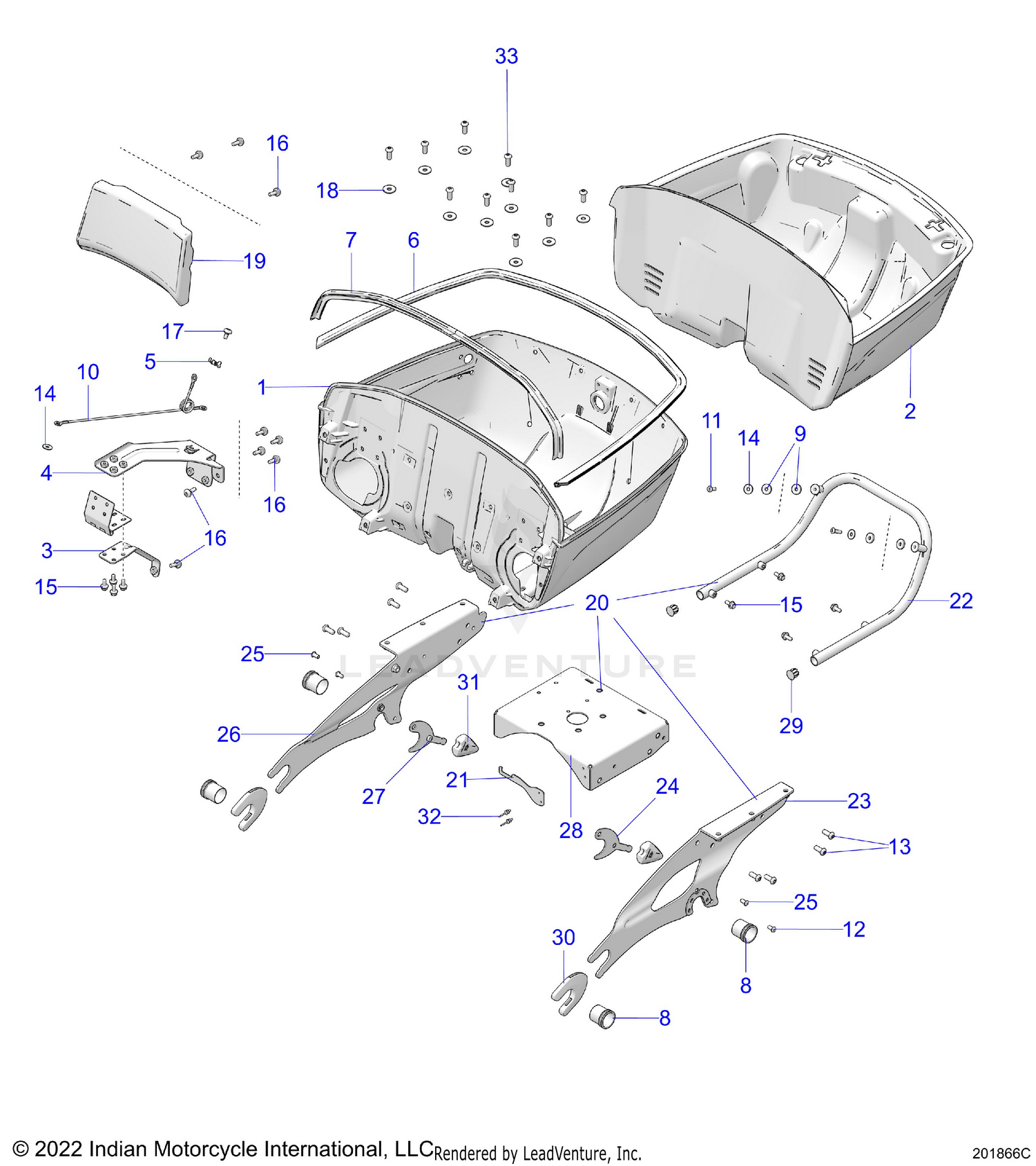 BODY, TRUNK BASE MOUNTING ASM. - N26LD4SS/LD6SS ALL OPTIONS (201866C)