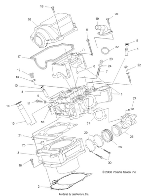 Engine, Cylinder - A10tn55al/ax (49atvcylinder09spxp550) Schematic