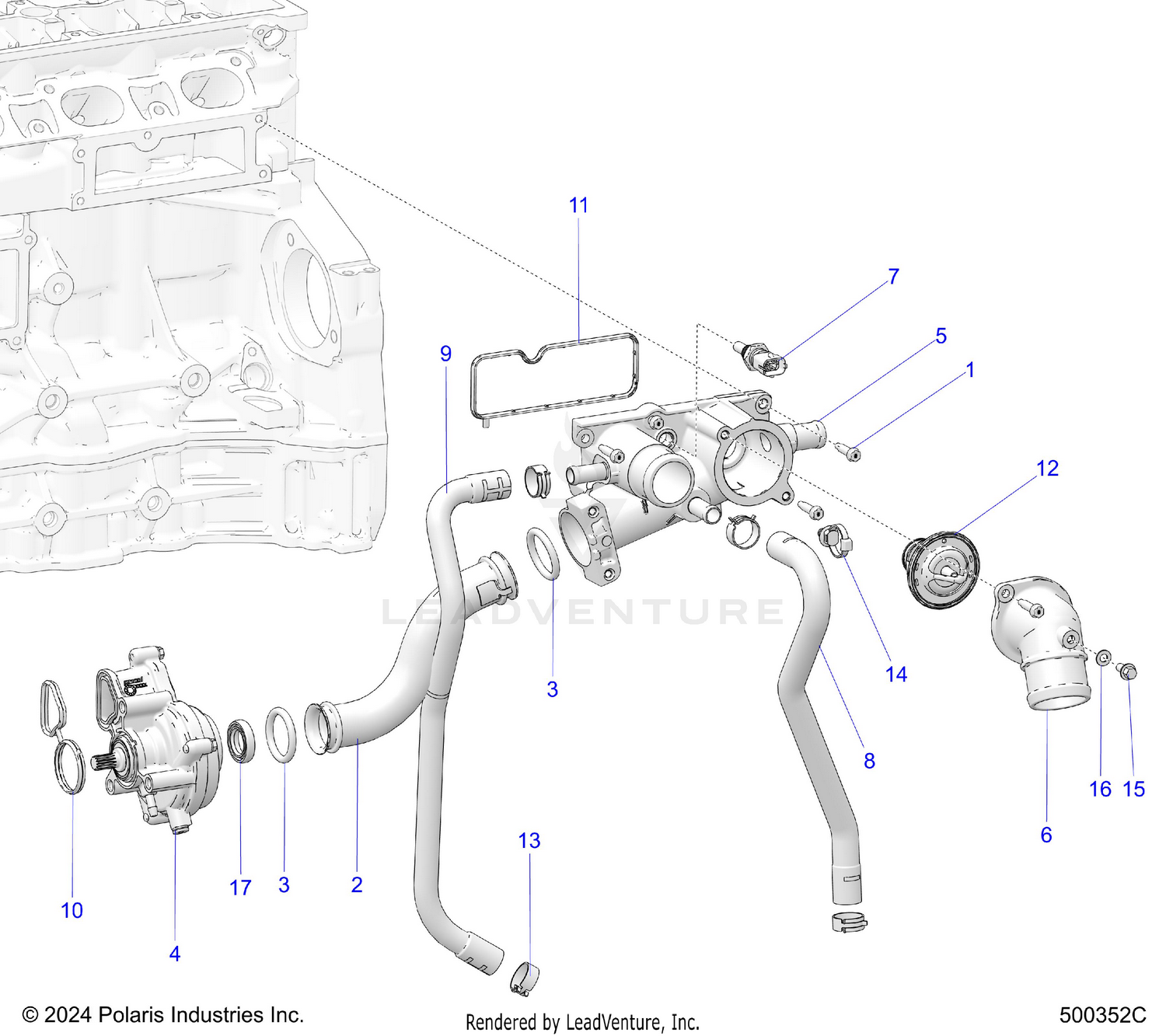 ENGINE, WATER PUMP AND RELATED - T26AATGD/HD (500352C)