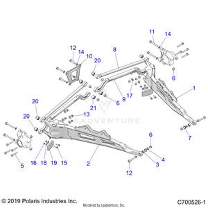 Suspension, Rear Control Arms - Z20pal92ag/ap/bg/bp/lg/g92ag/ap/lg (c700526-1) Schematic