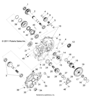 Drive Train, Main Gearcase Internals 1 - Z14vh76ac/ad/eai/eak/eaj/eal/eaw (49rgrtransintl12rzr) Schematic