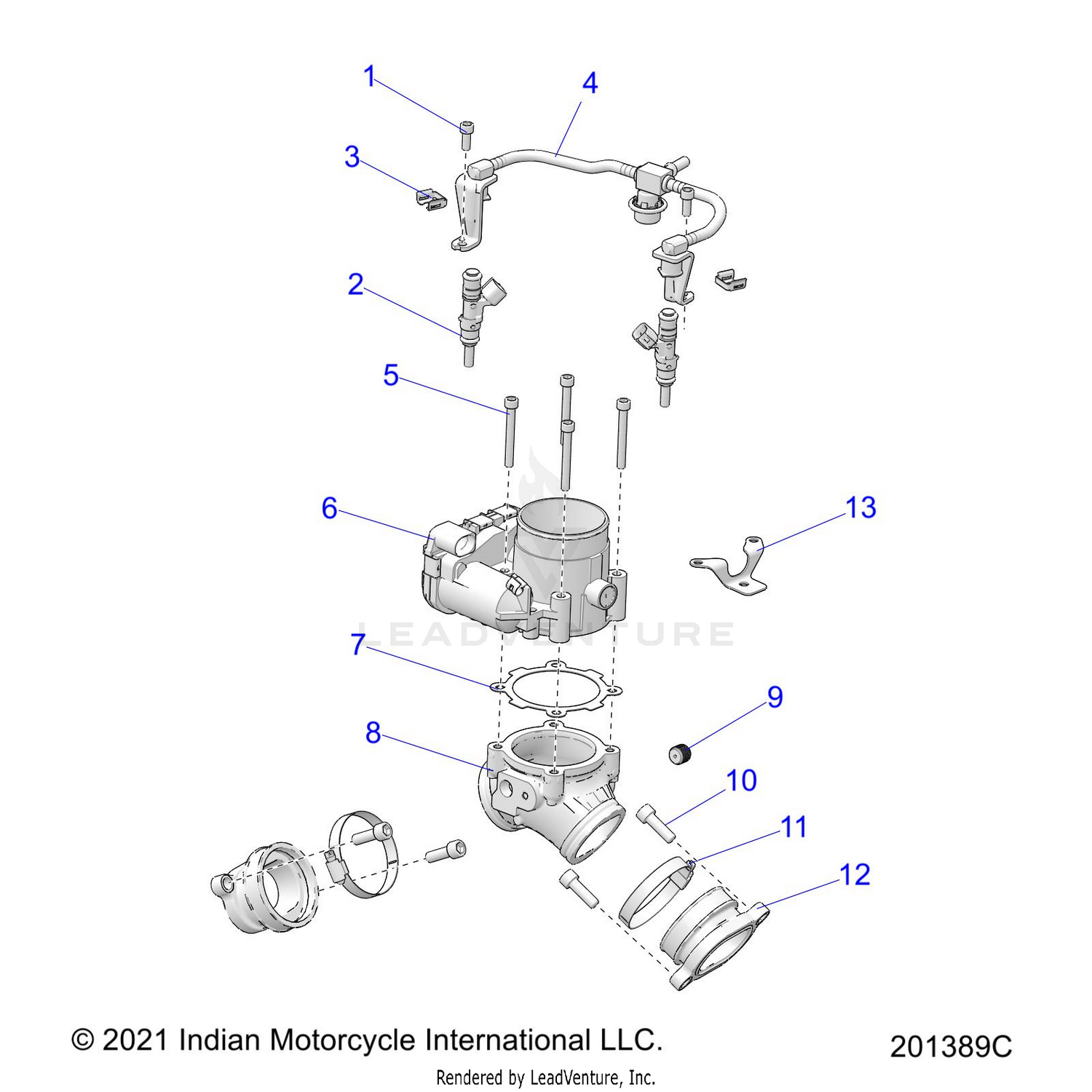ENGINE, THROTTLE BODY/FUEL RAIL - N22MSA11/MSB11 ALL OPTIONS (201389C)