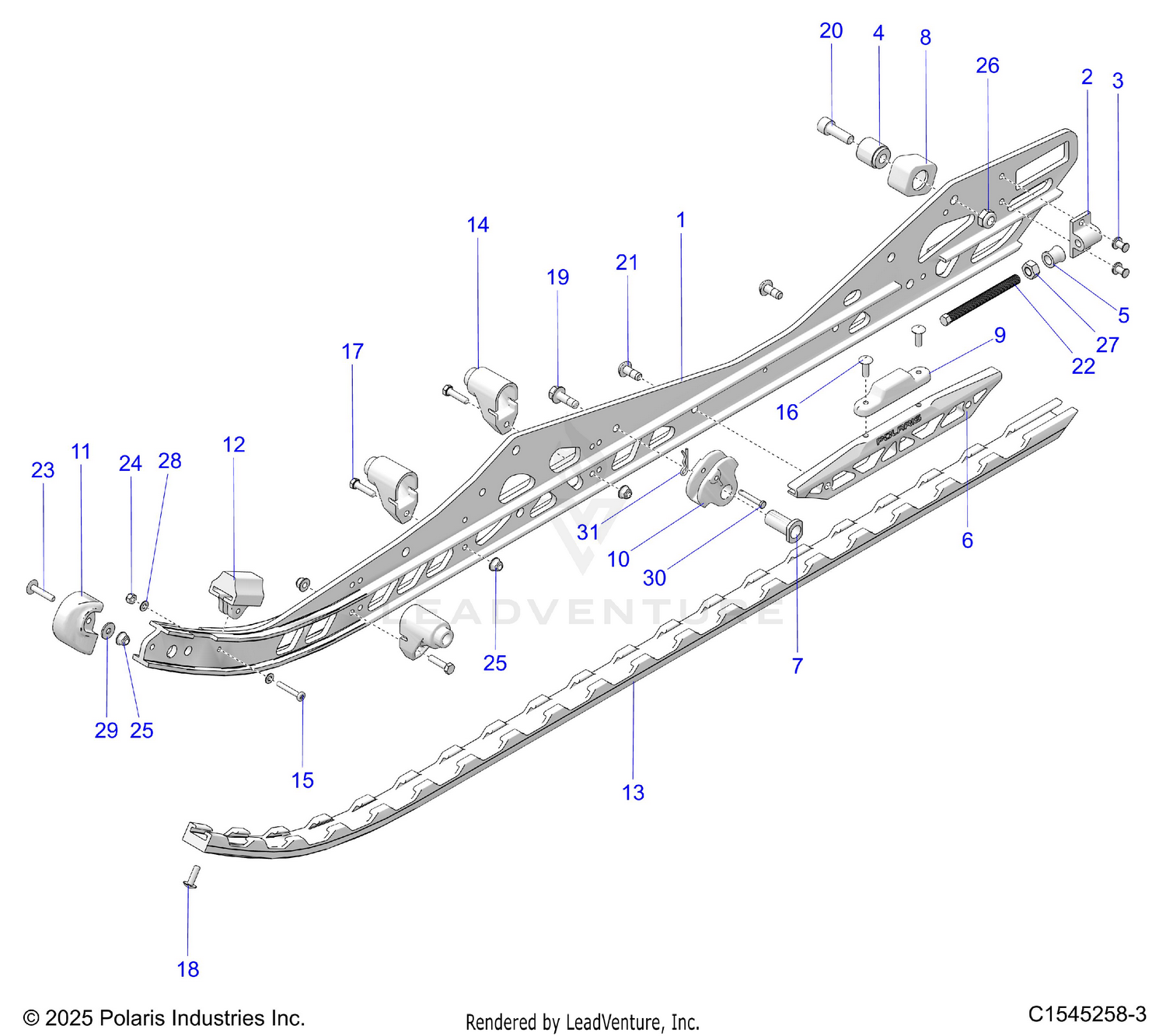 SUSPENSION, RAIL BEAM LH/RH - S26TDV8MS (C1545258-3)