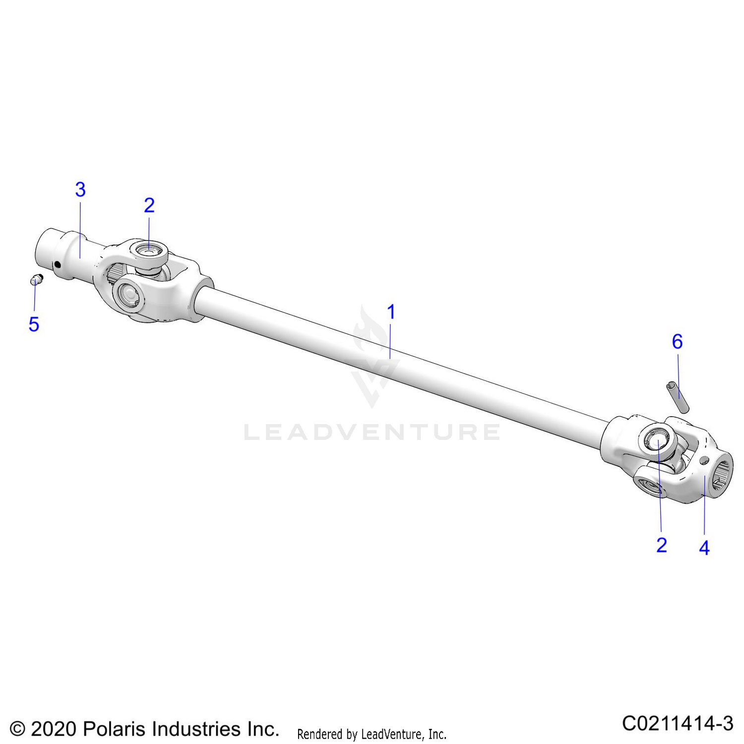 DRIVE TRAIN, FRONT PROP SHAFT - A26SEA57A1/A4/A6 (C0211414-3)