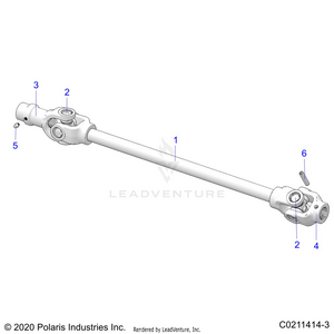 Drive Train, Front Prop Shaft - A21sez57am/an/bm/bn (c0211414-3) Schematic