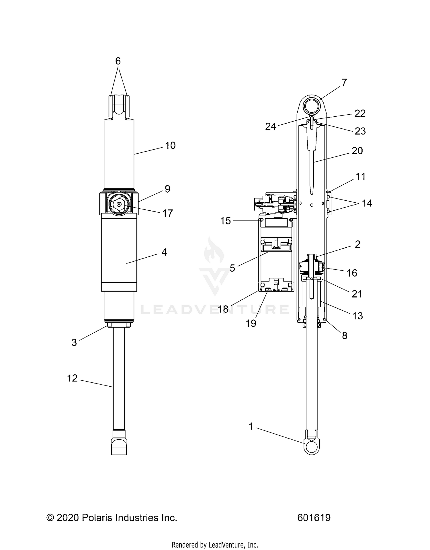 SUSPENSION, SHOCK, REAR TRACK - S24TLC8RS/8RE (601619)
