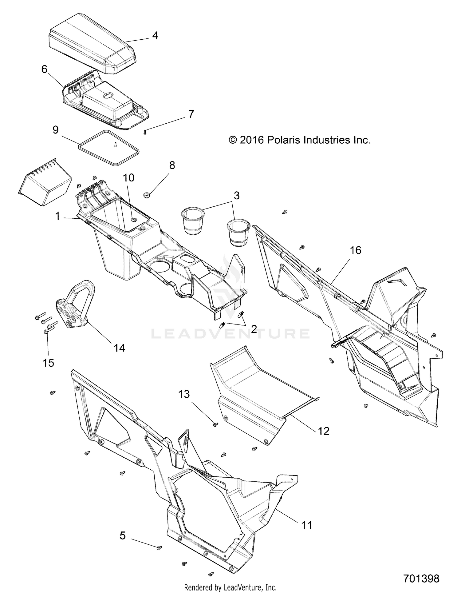 BODY, CENTER CONSOLE, FRONT - G22G4J99AP/BP (701398)