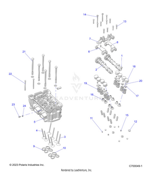 Engine, Cylinder Head And Valves - R25rry99as/bs/al/bl/ap/bp/a9/b9/af/bf/ak/bk (c700049-1) Schematic