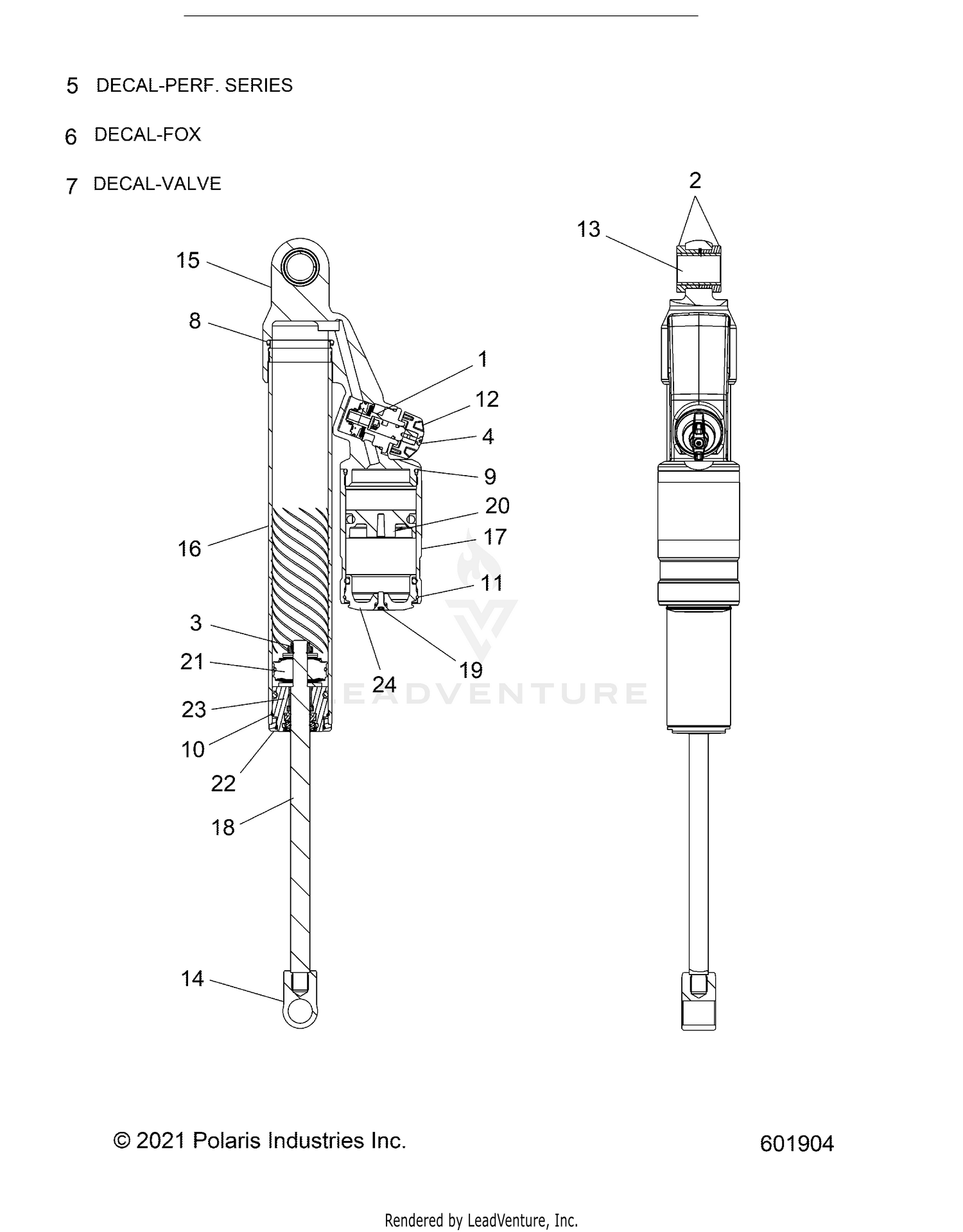 SUSPENSION, SHOCK, REAR TRACK - S22TLP6RS ALL OPTIONS (C601904)