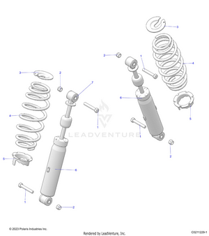 Suspension, Rear Shock And Mounting - A21sez57am/an/bm/bn (c0211229-1) Schematic