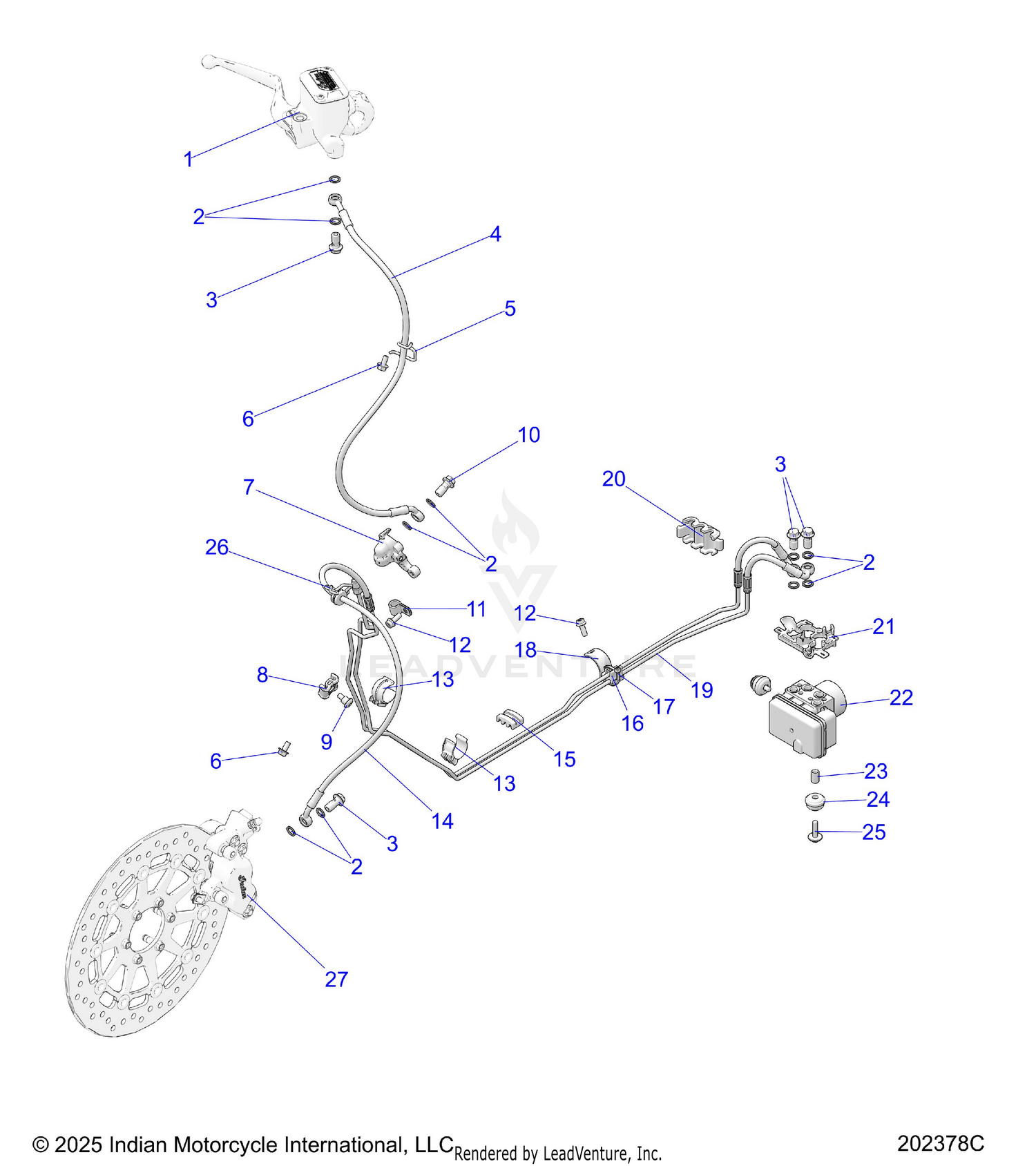 BRAKES, FRONT ASM., W/ABS - N26DBDBH/DBGBH (202378C)